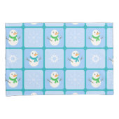 Winter Schneemann und Schneeflocken Kissenbezug (Vorderseite-Rechts)