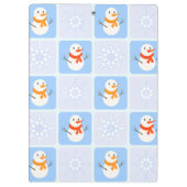 Winter Schneemann und Schneeflocken Klemmbrett (Rückseite)