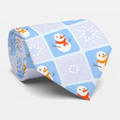 Winter Schneemann und Schneeflocken Krawatte (Gerollt)