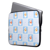 Winter Schneemann und Schneeflocken Laptopschutzhülle (Vorderseite Links)
