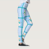 Winter Schneemann und Schneeflocken Leggings (Rechts)