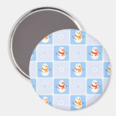 Winter Schneemann und Schneeflocken Magnet (Vorderseite/Rückseite)