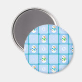 Winter Schneemann und Schneeflocken Magnet (Vorderseite/Rückseite)