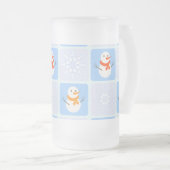 Winter Schneemann und Schneeflocken Mattglas Bierglas (VorderseiteRechts)