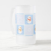 Winter Schneemann und Schneeflocken Mattglas Bierglas (Vorderseite Links)