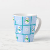 Winter Schneemann und Schneeflocken Milchtasse (Rechte Ecke)