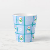 Winter Schneemann und Schneeflocken Milchtasse (Vorderseite)