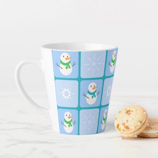Winter Schneemann und Schneeflocken Milchtasse (Beispiel)