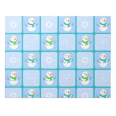 Winter Schneemann und Schneeflocken Notizblock (Vorderseite)