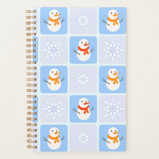 Winter Schneemann und Schneeflocken Planer (Vorderseite)