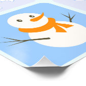 Winter Schneemann und Schneeflocken Poster (Ecke)