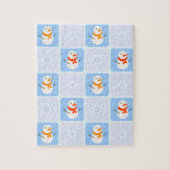Winter Schneemann und Schneeflocken Puzzle (Vertikal)