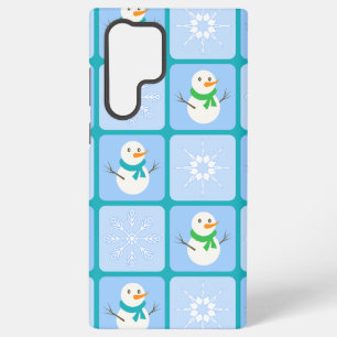 Winter Schneemann und Schneeflocken Samsung Galaxy Hülle