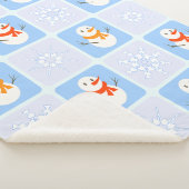 Winter Schneemann und Schneeflocken Sherpadecke (3/4)