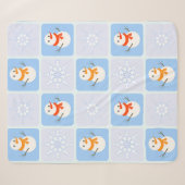Winter Schneemann und Schneeflocken Sherpadecke (Vorderseite (Horizontal))