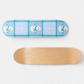 Winter Schneemann und Schneeflocken Skateboard (Horizontal)