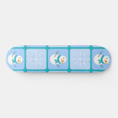 Winter Schneemann und Schneeflocken Skateboard (Horizontal)