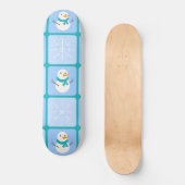 Winter Schneemann und Schneeflocken Skateboard (Vorderseite)