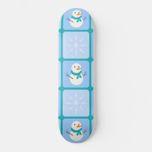 Winter Schneemann und Schneeflocken Skateboard