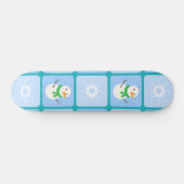 Winter Schneemann und Schneeflocken Skateboard (Horizontal)