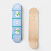 Winter Schneemann und Schneeflocken Skateboard (Vorderseite)