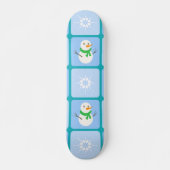 Winter Schneemann und Schneeflocken Skateboard (Vorne)