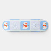 Winter Schneemann und Schneeflocken Skateboard (Horizontal)