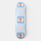 Winter Schneemann und Schneeflocken Skateboard (Vorderseite)