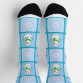 Winter Schneemann und Schneeflocken Socken (Oben)