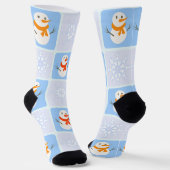 Winter Schneemann und Schneeflocken Socken (Gewinkelt)