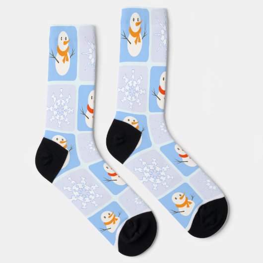 Winter Schneemann und Schneeflocken Socken (Rechts)