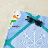 Winter Schneemann und Schneeflocken Strandtuch (Beispiel)