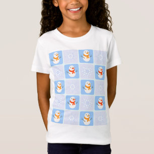 Winter Schneemann und Schneeflocken T-Shirt