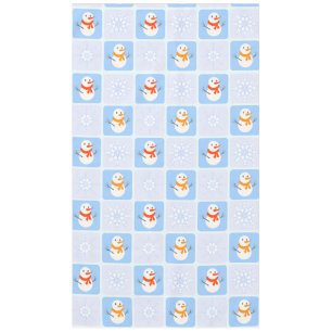 Winter Schneemann und Schneeflocken Tischdecke