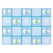 Winter Schneemann und Schneeflocken Tischdecke (Vorderseite (Horizontal))