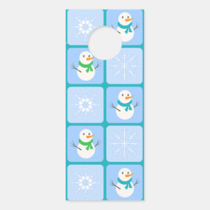 Winter Schneemann und Schneeflocken Türanhänger