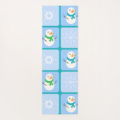 Winter Schneemann und Schneeflocken Yogamatte (Rückseite)