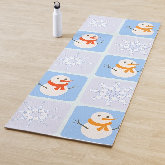 Winter Schneemann und Schneeflocken Yogamatte (Beispiel)