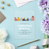 Winter-Schneeviertel-Blockparty Acryleinladungen (In Situ (Hochzeit))