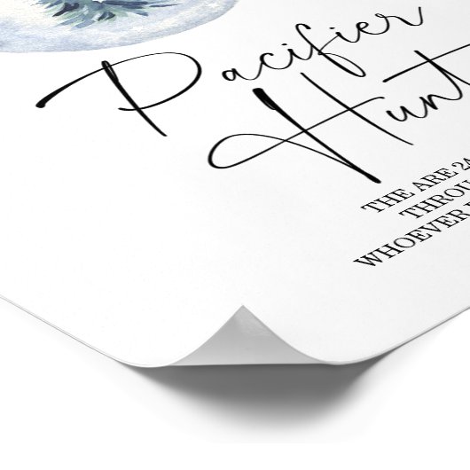 Winter Schnuller Jagd Baby Dusche Poster (Ecke)