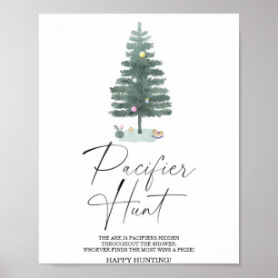 Winter Schnuller Jagd Baby Dusche Poster