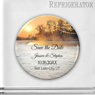 Winter-Schnur-Licht-Save the Date Magnet
