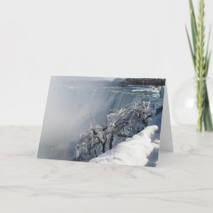 Winter-Schönheit: Niagara-Fälle mit Weihnachtsgedi Feiertagskarte