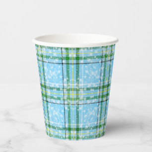 Winter-Schottenkaro-Design Pappbecher