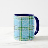 Winter-Schottenkaro-Design  Tasse (VorderseiteRechts)