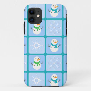 Winter-Schottenmuster-Schneemann und Schneeflocken Case-Mate iPhone Hülle