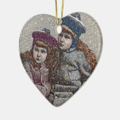 Winter-Schwestern Keramikornament (Links)