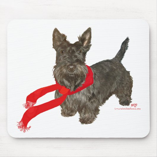 Winter Scottie in Wam Scarf Mousepad (Vorne)