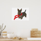 Winter Scottie in Wam Scarf Poster (Küche)