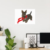 Winter Scottie in Wam Scarf Poster (Heimbüro)